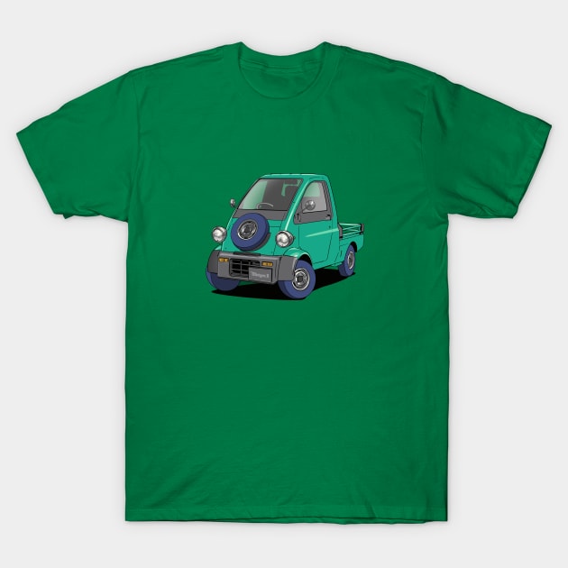 Daihatsu Midget kei car truck in green T-Shirt by Webazoot